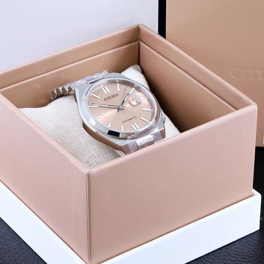 Citizen x Pantone NJ0158-89Y Men's Automatic Watch – Warm Sand Dial with Silver Steel Strap