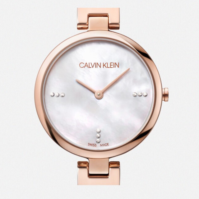 Calvin Klein Authentic Mother of Pearl Dial Rose Gold Mesh Bracelet Watch for Women - K8G2362G