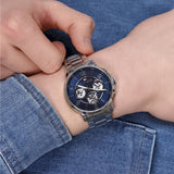 Tommy Hilfiger Keagan Blue Dial Silver Steel Strap Watch for Men - 1791293