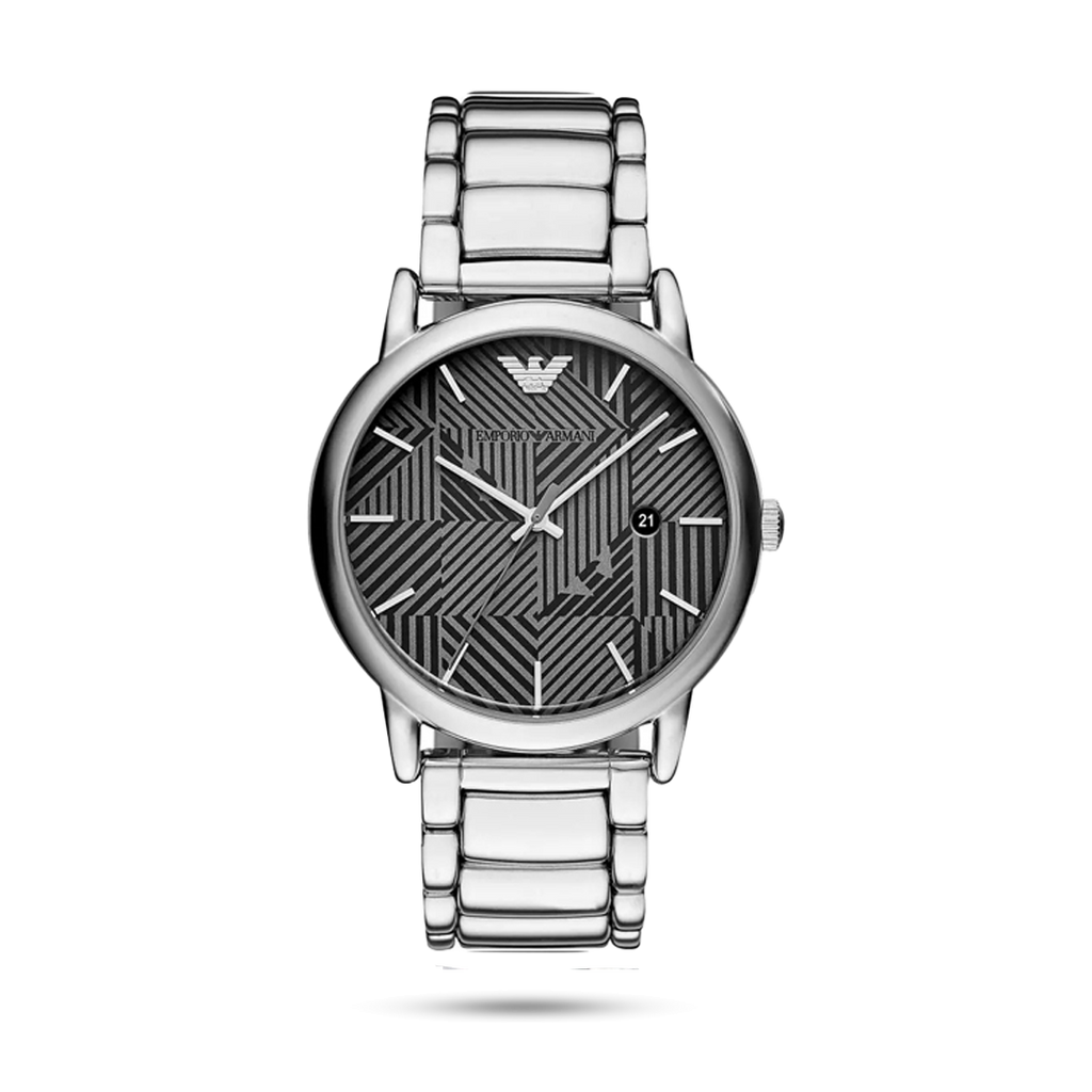 Emporio Armani Classic Quartz Grey Dial Silver Steel Strap Watch For Men - AR11134