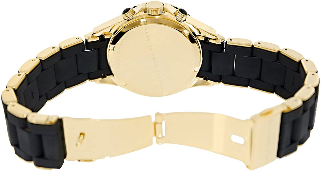 Marc Jacobs Rock Chronograph Black Dial Black Silicone Strap Watch for Women - MBM2598