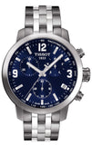 Tissot T055.417.11.047.00 PRC 200 Chronograph Men's Watch – Blue Dial & Silver Steel Bracelet