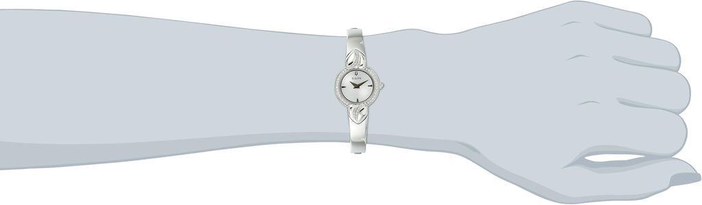 Bulova Crystal Pendant Silver Dial Silver Steel Strap Watch for Women - 96X111