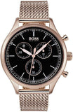 Hugo Boss 1513548 Companion Chronograph Men's Watch – Black Dial & Rose Gold Steel Strap