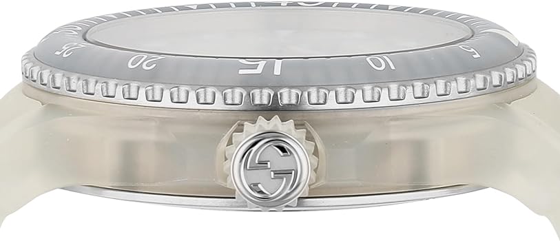 Gucci Dive Automatic White Dial White Rubber Strap Unisex Watch - YA136342