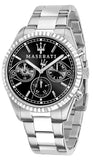 Maserati R8853100014 Competizione Chronograph Men's Watch – Black Dial & Silver Steel Strap