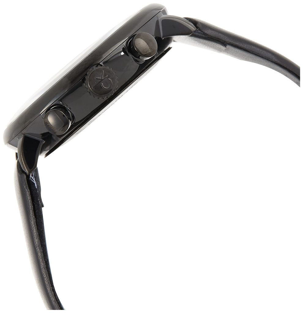 Calvin Klein High Noon Black Dial Black Leather Strap Watch for Men - K8M274CB