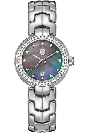 Tag Heuer Link Trilogy Cameron Diaz Diamonds Mother of Pearl Dial Silver Steel Strap Watch for Women - WAT1419.BA0954