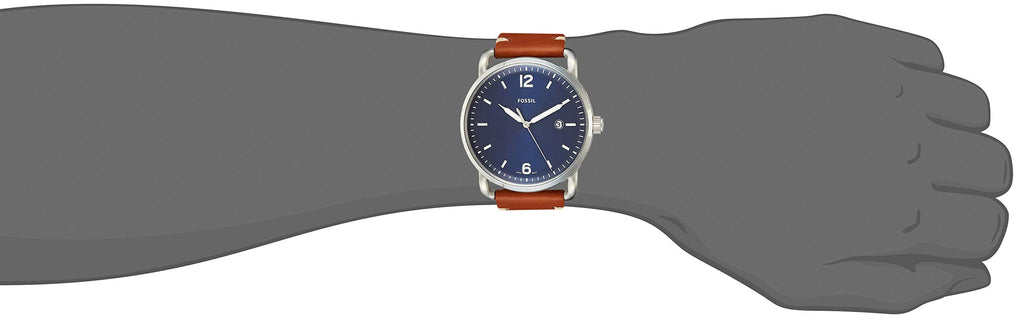 Fossil Commuter Blue Dial Blue Leather Strap Watch for Men - FS5325