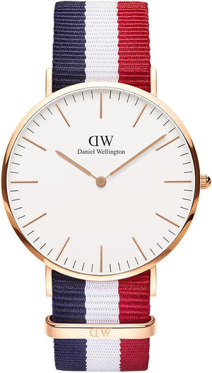 Daniel Wellington Classic Cambridge White Dial Two Tone NATO Strap Watch For Men - DW00100003
