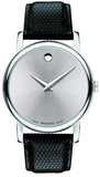 Movado 2100001 Museum Quartz Men's Watch – Silver Dial & Black Leather Strap