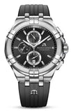 Maurice Lacroix AI1018-SS001-330-2 Aikon Chronograph Quartz Men's Watch – Black Dial & Black Leather Strap