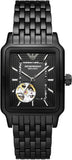 Emporio Armani AR60058 Meccanico Men’s Automatic Watch – Black Dial & Black Steel Strap