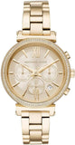 Michael Kors MK6559 Sofie Chronograph Women's Watch – Gold Dial & Gold Steel Bracelet