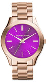 Michael Kors MK3293 Slim Runway Women's Watch – Purple Dial & Rose Gold Steel Bracelet