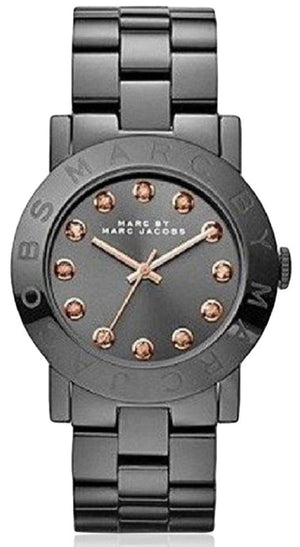 Marc Jacobs Rock Crystal Grey Dial Grey Steel Strap Watch for Women - MBM8596