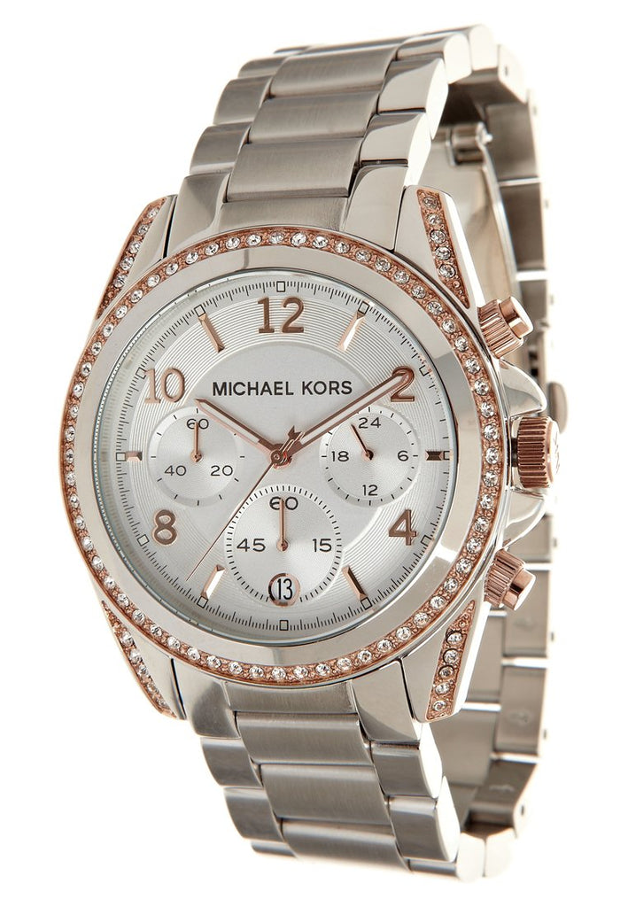 Michael Kors Blair Chronograph Silver Dial Silver Steel Strap Watch for Women - MK5459