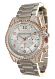 Michael Kors Blair Chronograph Silver Dial Silver Steel Strap Watch for Women - MK5459