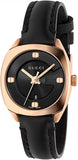 Gucci YA142509 GG2570 Quartz Women's Watch – Black Dial & Black Leather Strap