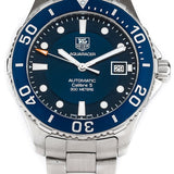 Tag Heuer Aquaracer Caliber 5 Automatic Blue Dial Silver Steel Strap Watch for Men - WAN2111.BA0822