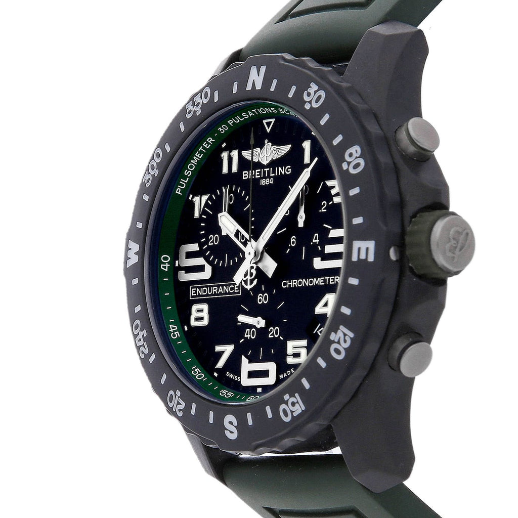 Breitling Endurance Pro Black Dial Green Rubber Strap Watch for Men - X82310D31B1S1