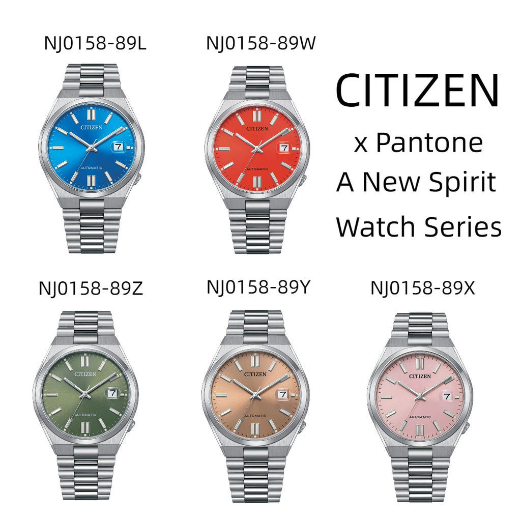 Citizen x Pantone NJ0158-89Y Men's Automatic Watch – Warm Sand Dial with Silver Steel Strap
