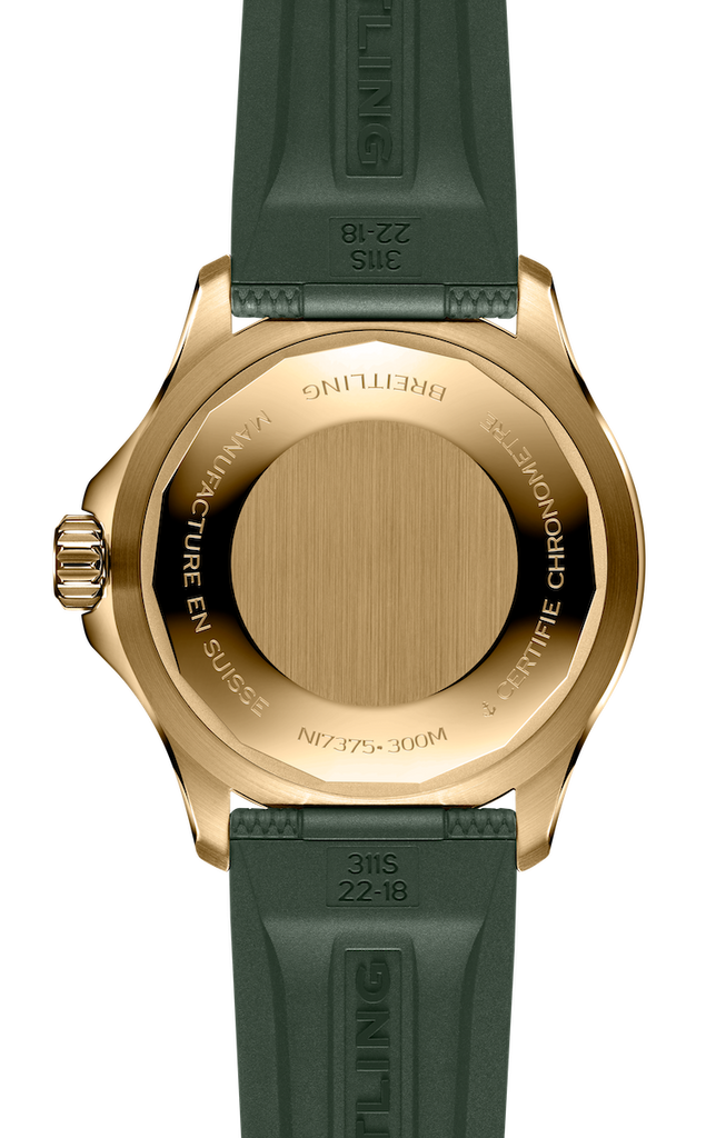 Breitling Superocean Automatic 42 Green Dial Green Rubber Strap Watch for Men - N17375201L1S1