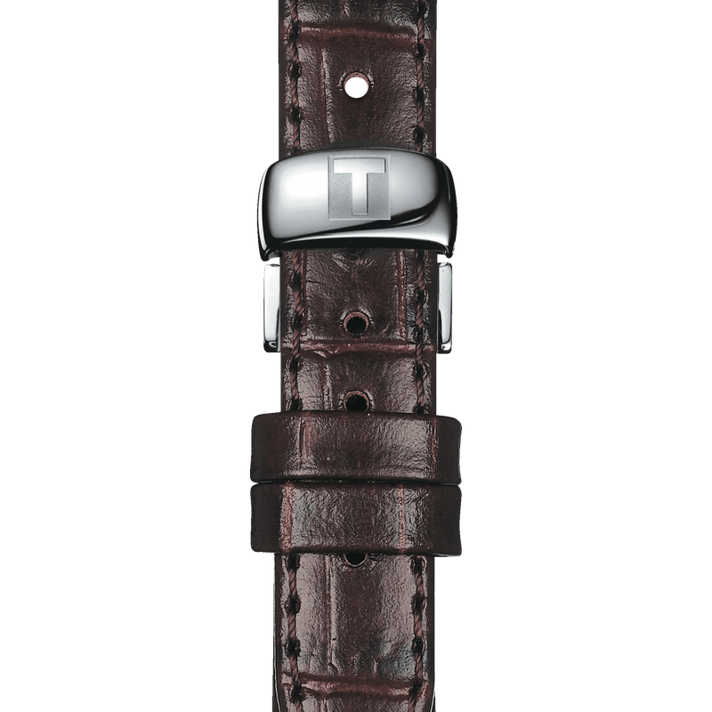 Tissot T Classic Le Locle Automatic Silver Dial Brown Leather Strap Watch For Women - T006.207.16.038.00