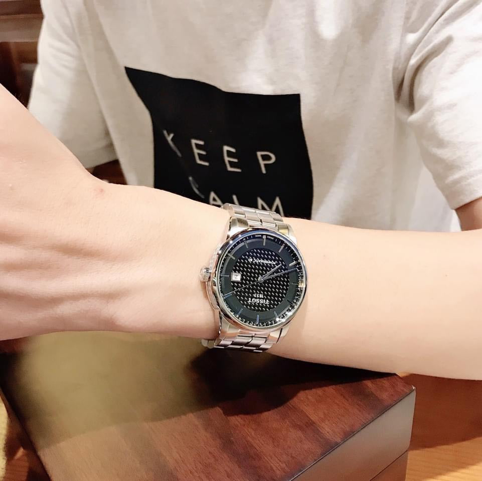 Tissot Luxury Powermatic 80 Black Dial Silver Steel Strap Watch for Men - T086.407.11.201.02