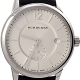 Burberry Classic Round Cream Dial Black Leather Strap Watch for Men - BU10008