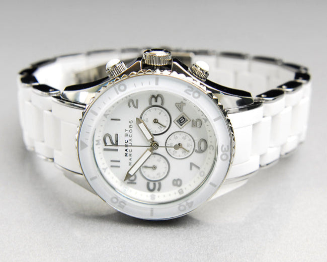 Marc Jacobs Rock White Dial White Silicone Strap Watch for Women - MBM2545