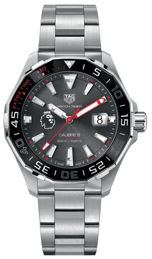 Tag Heuer Aquaracer Calibre 5 Premiere League Edition Black Dial Silver Stainless Steel Watch for Men - WAY201D.BA0927