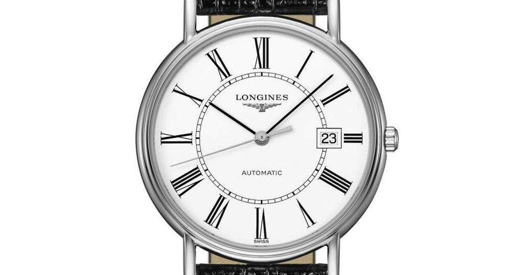 Longines Presence 38.5mm Automatic White Dial Black Leather Strap Watch for Men - L4.921.4.11.2