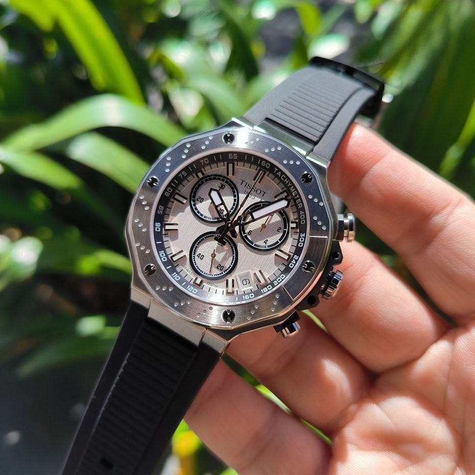 Tissot T141.417.17.011.00 T-Race Chronograph Men’s Watch – White Dial & Black Rubber Strap