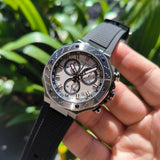 Tissot T141.417.17.011.00 T-Race Chronograph Men’s Watch – White Dial & Black Rubber Strap