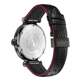 Versace V-Racer Aion Chronograph Black Dial Black Leather Strap Watch for Men - VBR030017