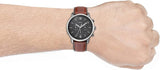 Fossil FS5512 Neutra Chronograph Men’s Watch – Grey Dial & Brown Leather Strap