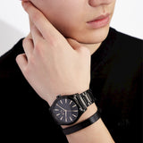 Armani Exchange Nico AX7102 Men's Analog Watch – Bold Black Dial with Black Stainless Steel Strap