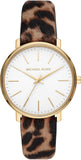 Michael Kors MK4751 Pyper Three-Hand Women's Watch – White Dial & Cheetah Print Leather Strap