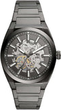 Fossil ME3206 Everett Automatic Skeleton Men’s Watch – Grey Dial with Grey Stainless Steel Strap