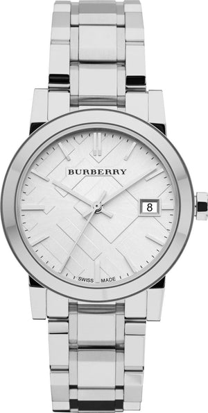 Burberry The City White Dial Silver Steel Strap Watch for Women - BU9100