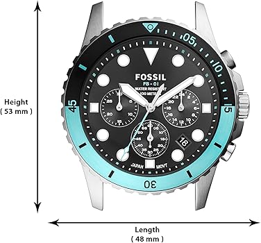 Fossil FB-01 Chronograph Black Dial Silver Steel Strap Watch for Men - FS5827