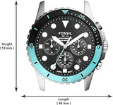 Fossil FB-01 Chronograph Black Dial Silver Steel Strap Watch for Men - FS5827