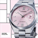 Citizen x Pantone Automatic Dreamy Pink Dial Silver Steel Strap Watch For Men - NJ0158-89X