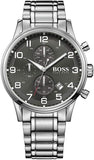 Hugo Boss 1513181 Aeroliner Men's Watch – Black Dial & Silver Steel Bracelet