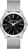 Michael Kors MK8606 Slim Runway Analog Men's Watch – Black Dial & Silver Mesh Bracelet