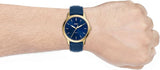 Fossil The Minimalist 3H Analog Blue Dial Blue Leather Strap Watch for Men - FS5789