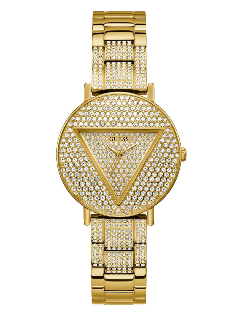 Guess Trend Diamonds Gold Dial Gold Steel Strap Watch for Women - GW0512L2