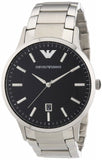 Emporio Armani AR2457 Sportivo Men's Watch – Black Dial & Silver Stainless Steel Strap