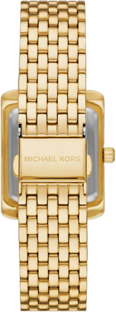 Michael Kors Emery Pave Analog Green Dial Gold Steel Strap Watch for Women - MK4742
